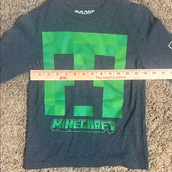 Minecraft Boys Long Sleeve Tees in Blue and Green Size Small 6/7 - Picture 2 of 6
